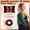 24 Basketball Stuff Set Cosmetic Bags Sport Makeup Bags Pencil Case Portable Storage Case Satin Sport Hair Scrunchies Elastic Hair Bands Basketball Gifts Basketball Accessories for Girl (Black, Love) view 2