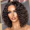 13x4 Short Bob Curly Lace Front Human Hair Wigs HD Transparent Lace Deep Wave for Black Women Brazilian Remy Hair Pre Plucked 150% Density 24Inch view 1