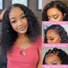 13x4 Short Bob Curly Lace Front Human Hair Wigs HD Transparent Lace Deep Wave for Black Women Brazilian Remy Hair Pre Plucked 150% Density 24Inch view 2