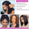 13x4 Short Bob Curly Lace Front Human Hair Wigs HD Transparent Lace Deep Wave for Black Women Brazilian Remy Hair Pre Plucked 150% Density 24Inch view 3