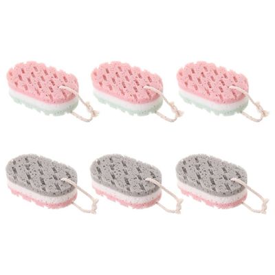 FRCOLOR 6pcs Bath Scrubber Sponges for Adults Dual-Sided Exfoliating Shower Sponges for and Rich Production The Bathroom