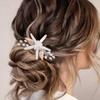 Brishow Starfish Hair Clip with Pearls and Seashells, Beach Wedding Hair Accessory for Women view 3