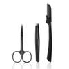 Newbealer 3 in 1 Eyebrow Kit, Grooming Set, Trimmers Set for Women and Men, Including Brow Razors Trimmer, Eyebrow Scissors, Slant Tweezer (Black) view 1