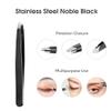 Newbealer 3 in 1 Eyebrow Kit, Grooming Set, Trimmers Set for Women and Men, Including Brow Razors Trimmer, Eyebrow Scissors, Slant Tweezer (Black) view 4