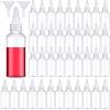 Eccliy 60 Pieces 2 oz 60 ml Plastic Bottles Applicator with Twist Top Cap Pet Refillable Plastic Empty Applicator Bottle for Hair with Clear Twist Top Cap for Hair Oils and Liquids view 1