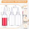 Eccliy 60 Pieces 2 oz 60 ml Plastic Bottles Applicator with Twist Top Cap Pet Refillable Plastic Empty Applicator Bottle for Hair with Clear Twist Top Cap for Hair Oils and Liquids view 2