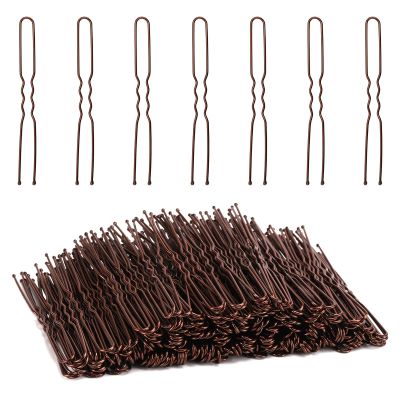Tbestmax 300 Hair Bun Bobby Pins U Shaped Pin Hair Grips to Clip Ballet Hair Net for Women 7 CM/2.8 Inch Brown