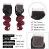 1B/99J 10 Inch Human Hair Ombre Pre Plucked With 4X4 HD Lace Closure Baby Hair Grade 9A High Density Body Wave Brazilian Virgin Hair Raw Remy Human Hair Only Short 1B/99J Closure view 4