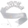 Acenail Rhinestone Silver Birthday Headpiece, Sash, Hair Hoop, Crowns, Tiaras - Party Decorations and Hair Accessories for Women Girls (E-Silver) view 1