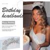 Acenail Rhinestone Silver Birthday Headpiece, Sash, Hair Hoop, Crowns, Tiaras - Party Decorations and Hair Accessories for Women Girls (E-Silver) view 3