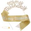 Acenail It's My Birthday Headband Birthdays Sash Rhinestone Birthday Hair Accessories for Women (B-Gold) view 1