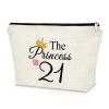 21st Birthday Gifts for Daughter Makeup Bag 21 Year Old Birthday Gifts for Her Cosmetic Bag Gifts for Girls Turning 21 Born in 2003 Happy Birthday Gifts for Sister Friend Travel Pouch view 1