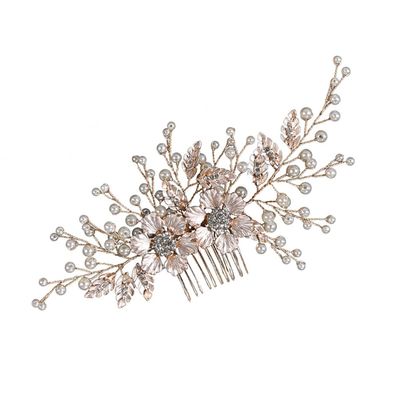 SOLUSTRE Wedding Floral Hair Comb Accessory for Brides Handmade Hairpiece for Outdoor Weddings Dances and Special Occasions Distinctive Bridal Headdress Material