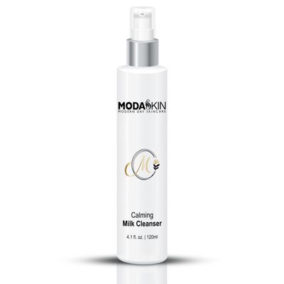 MODASKIN Calming Milk Facial Cleanser for all skin types with Chamomile Extract, Antioxidant & Coconut Oil that helps the Skin Generate & Tighten Spores 120 ml