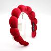 Uchyius Headbands for Women Girls, Fashion Wide Headband Yoga Workout Head Bands Hair Accessories, Padded Fabric Hair Bands Red Velvet Headband, Red view 2