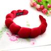 Uchyius Headbands for Women Girls, Fashion Wide Headband Yoga Workout Head Bands Hair Accessories, Padded Fabric Hair Bands Red Velvet Headband, Red view 3