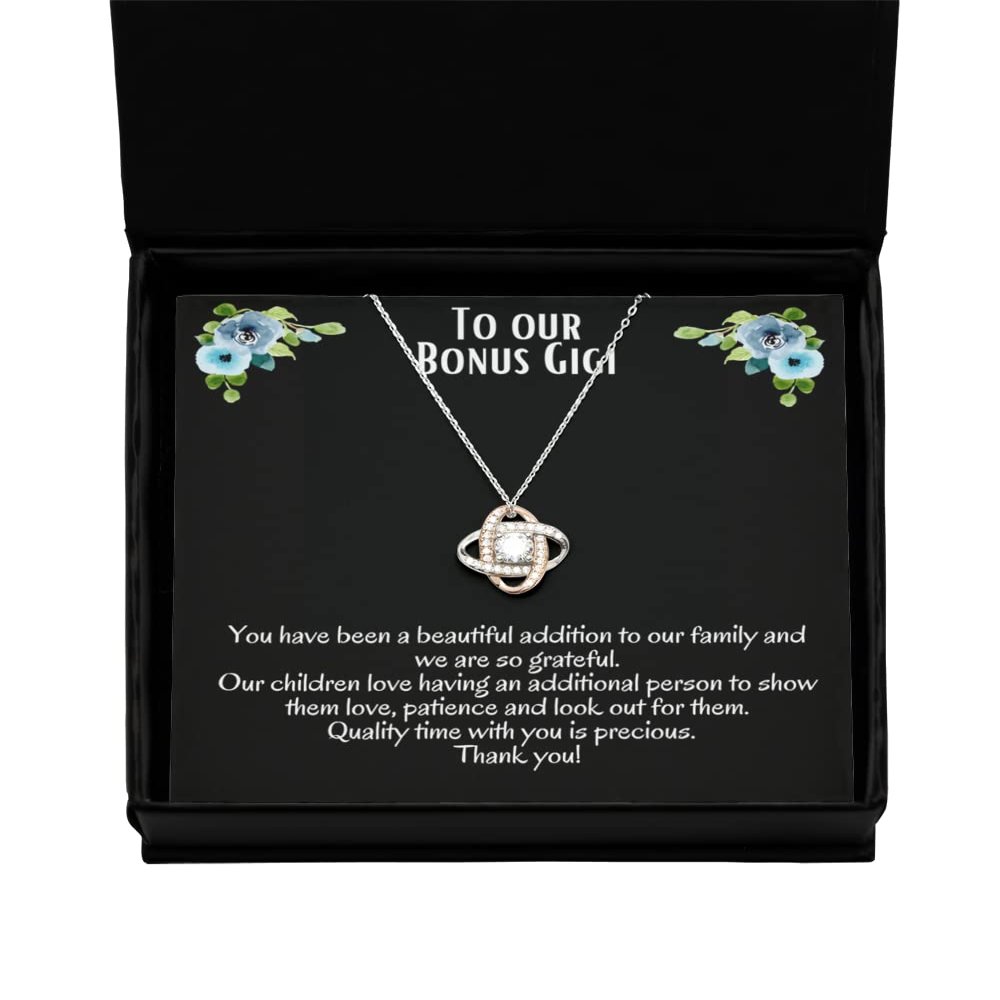 Love Knot Rose Gold Necklace Bonus Gigi Gift, Gigi Necklace, GIGI Gift, Gigi Birthday, Gift from Grandkids, Bonus Gigi, Bonus Grandma Gift, Step Gra
