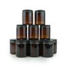 Nature Packaged Glass Amber 8oz Jar - 12 Packs, Empty Round Jars For Beauty Products, Lotion, and Powders - Black Lid - Small Candle Jars view 1