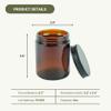 Nature Packaged Glass Amber 8oz Jar - 12 Packs, Empty Round Jars For Beauty Products, Lotion, and Powders - Black Lid - Small Candle Jars view 4