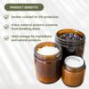 Nature Packaged Glass Amber 1oz Jar - 12 Packs, Empty Round Jars For Beauty Products, Lotion, and Powders - Black Lid - Small Candle Jars view 3