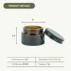 Nature Packaged Glass Amber 1oz Jar - 12 Packs, Empty Round Jars For Beauty Products, Lotion, and Powders - Black Lid - Small Candle Jars view 4