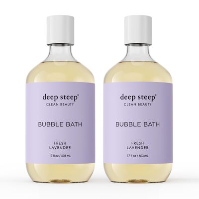 Deep Steep Bubble Bath, Fresh Lavender 17 oz (Pack of 2)  Hypoallergenic, Clinically Tested Soothing Soak with Shea Butter & Argan Oil  Sulfate-Free