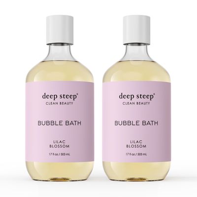 Deep Steep Bubble Bath, Lilac Blossom 17 oz (Pack of 2)  Hypoallergenic, Clinically Tested Soothing Soak with Shea Butter & Argan Oil  Sulfate-Free