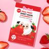 Puttisu Real Fruit Facial Mask Sheet for Kids, Children - Made with 100% Cotton, Moisturize, Sooths and Hydrates Skin (Strawberry- Pack of 14) view 2