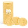 Spunspon 100-Count Facial Sponges Compressed Natural Cellulose Sponge Round Shape Face Sponge for Face Cleansing Exfoliating and Makeup Removal, Yellow view 1