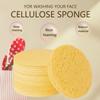 Spunspon 100-Count Facial Sponges Compressed Natural Cellulose Sponge Round Shape Face Sponge for Face Cleansing Exfoliating and Makeup Removal, Yellow view 2