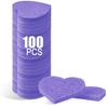 100-Count Compressed Facial Sponges for Estheticians Heart Shape Natural Cellulose Sponge Professional Cosmetic Spa Sponges for Face Cleansing, Massage, Pore Exfoliating, Mask, Makeup Removal, Purple view 1