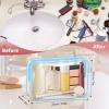 TISRATOK 12 PCS Clear Makeup Bag for Women with Zipper, TSA Approved Toiletry Pouch, Cosmetic Bag Bulk for Travel Organizer Essentials - Blue,Large view 2
