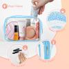 TISRATOK 12 PCS Clear Makeup Bag for Women with Zipper, TSA Approved Toiletry Pouch, Cosmetic Bag Bulk for Travel Organizer Essentials - Blue,Small view 4