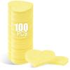 100-Count Compressed Facial Sponges for Estheticians Heart Shape Natural Cellulose Sponge Professional Cosmetic Spa Sponges for Face Cleansing, Massage, Pore Exfoliating, Mask, Makeup Removal, Yellow view 1