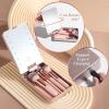 BS-MALL Makeup Brushes Foundation Powder Concealers Eye Shadows Makeup Set with LED light Mirror 14 Pcs Mini Makeup Brushes (APINK) view 2
