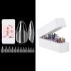 Makartt Nail Drill Bits Holder Dustproof Stand Displayer Organizer Container Bundle with Makartt 504Pcs Soft Gel Full Cover Tips, Almond Stiletto False Nail Tips Press on Nails view 1
