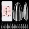 Makartt Nail Drill Bits Holder Dustproof Stand Displayer Organizer Container Bundle with Makartt 504Pcs Soft Gel Full Cover Tips, Almond Stiletto False Nail Tips Press on Nails view 3