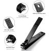 3PCS Professional Nail Clippers, Toenail Clippers and Fingernails, Black Nail Cutter, Sharpest Thick Toenail & Ingrown Nail Clipper Set, Best Travel and Home Use Nail Clipper for Men and Women view 3