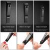 3PCS Professional Nail Clippers, Toenail Clippers and Fingernails, Black Nail Cutter, Sharpest Thick Toenail & Ingrown Nail Clipper Set, Best Travel and Home Use Nail Clipper for Men and Women view 4