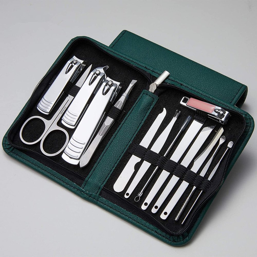 Nail clippers manicure set,Travel Mini Nail Set 20 Pcs Professional Manicure Set Stainless Steel Nail Clipper Kit Pedicure Scissor Tweezer Nail Care Tool Sets Portable Travel Beauty kit (Color : 14pcs