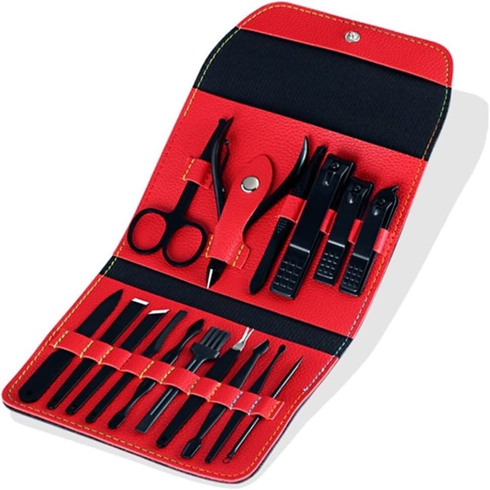 Nail Clippers Manicure Set,Nail Cutter Professional Stainless Steel Scissors Cuticle Tools Clipper Manicure Sets (Color : As Shown Size : One Size)