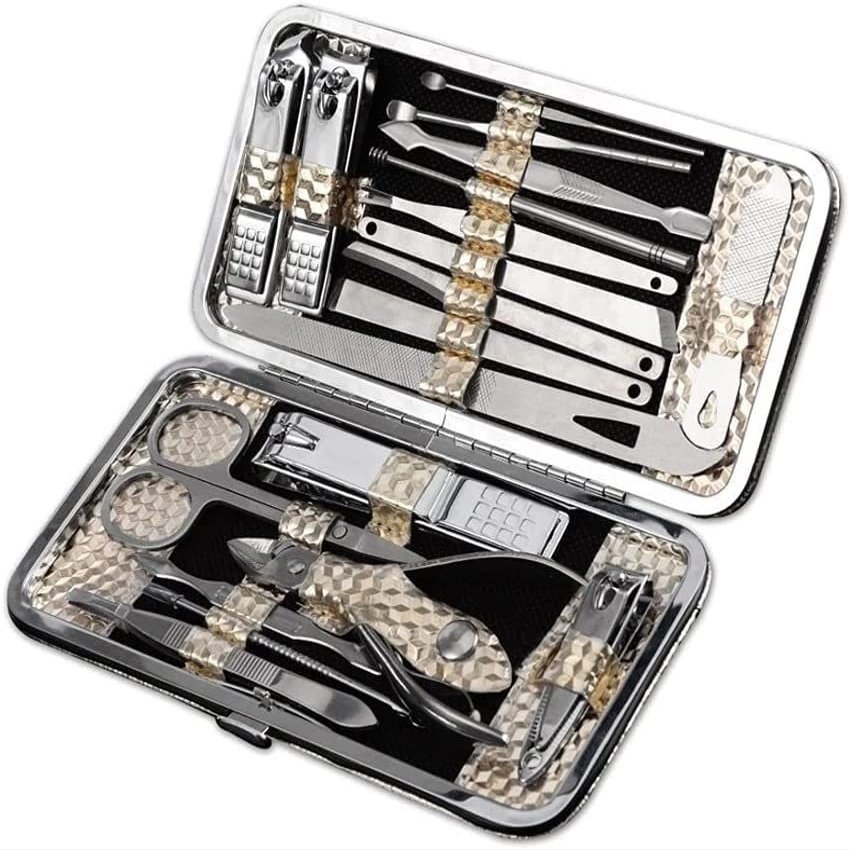 SKUZA Nail Clippers Manicure Set,19pcs Multifunction Nail Clipper Set Manicure Tools Set Nails Clipper Scissors Tweezers Ear Pick Beauty Manicure Care Tool