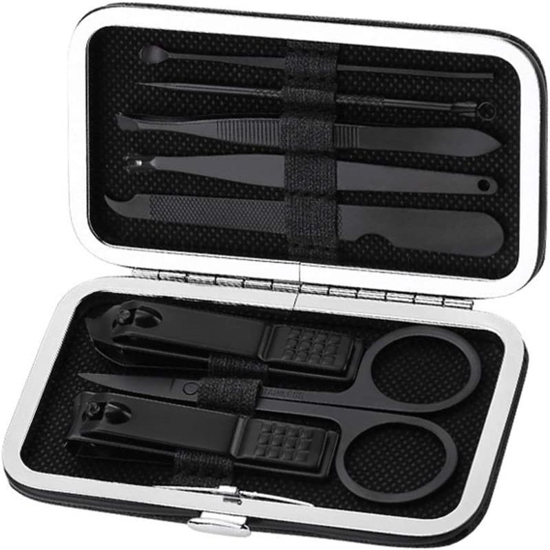 Nail clippers manicure set,Travel Mini Nail Set 8pcs Stainless Steel Kit Pedicure Manicure Set Nail Clippers Scissors Endoscope Pick Electric Manicure Needle Traveling Grooming Kit Portable Travel Bea