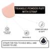 Triangle Powder Puff for Face, 6 Pieces Cotton Body Sponge Wedge Shape with Strap for Loose Powder, Soft, Reusable and Washable, Powder Puff for Under Eyes and Corners Used for Both Dry and Wet Makeup view 4
