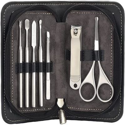 SKUZA Nail Clippers Manicure Set,7pcs Nail Clipper Kit Nail Care Pedicure Scissor Tweezer Ear Pick Utility Nail Art Manicure Set Tools