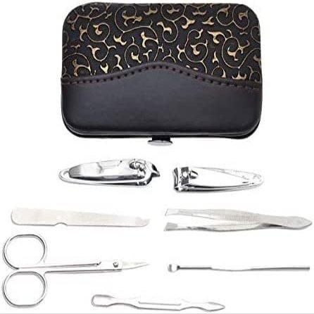 Nail Clippers Manicure Set,Travel Mini Nail Set 7pcs Stainless Steel Manicure Set & Kits Pedicure Scissor Tweezer Knife Endoscope Pick Utility Nail Clipper Kit Sets Portable Travel Beauty kit