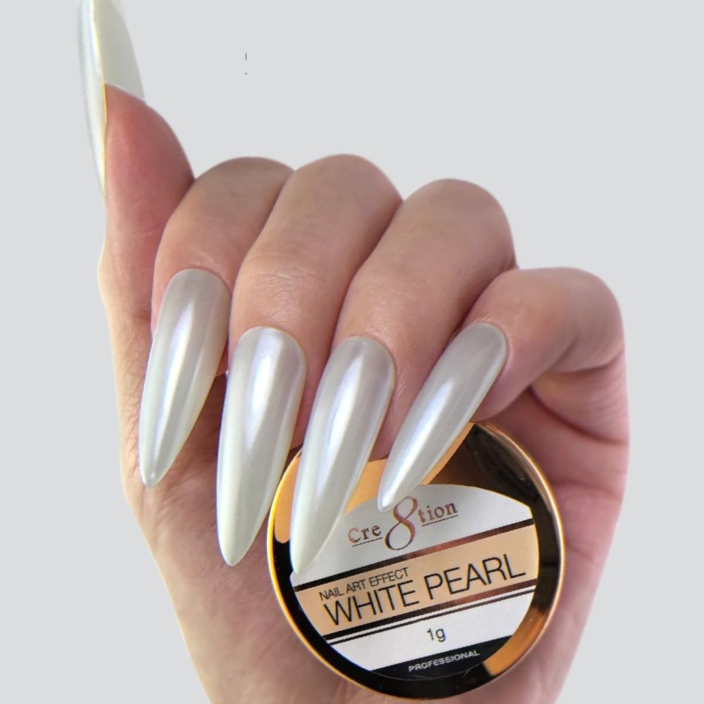 Cre8tion White Pearl Nail Art Effect 1g