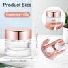 12 Pcs 10g Glass Cosmetic Jars Refillable Clear Cream Bottle Containers Empty Sample Vials Jar with Rose Gold Lid for Eye Cream Lotion Ointments Lip Balm Scrub view 2