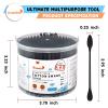 HOMEFOX XL Thick Black Cotton Swabs Pointed Precision - 250 Count Extra Large - Pointy Organic Cotton Buds Goth Bathroom Tightly Wrapped Charcoal Tips Paper Stick Cruelty-Free, XL Pointy & Round Black view 2