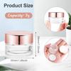 12 Pcs 5g Glass Cosmetic Jars Refillable Clear Cream Bottle Containers Empty Sample Vials Jar with Rose Gold Lid for Eye Cream Lotion Ointments Lip Balm Scrub view 2